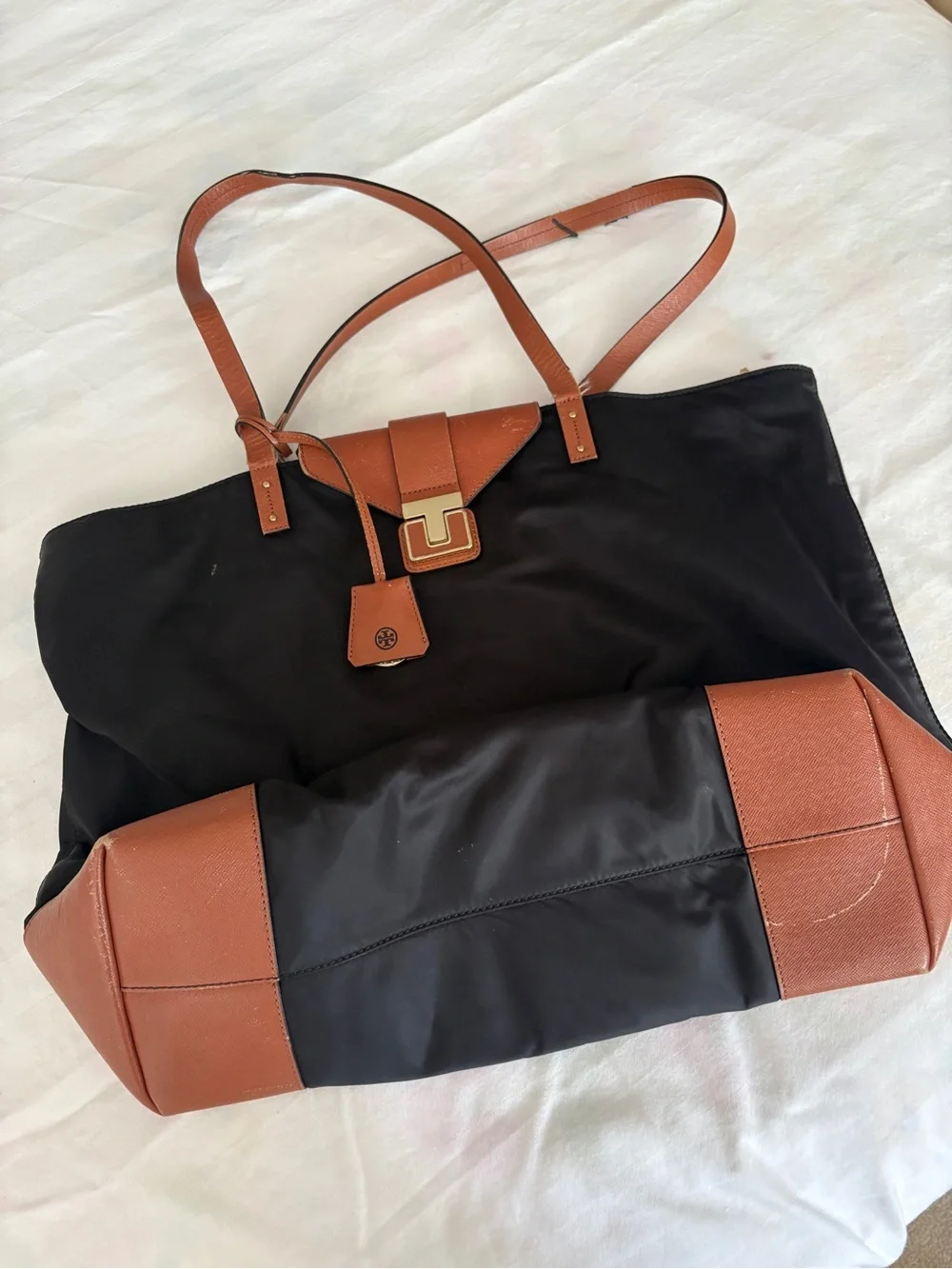 Tory Burch black nylon tote